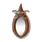 Mirror Shaped hemp rope horse necklace