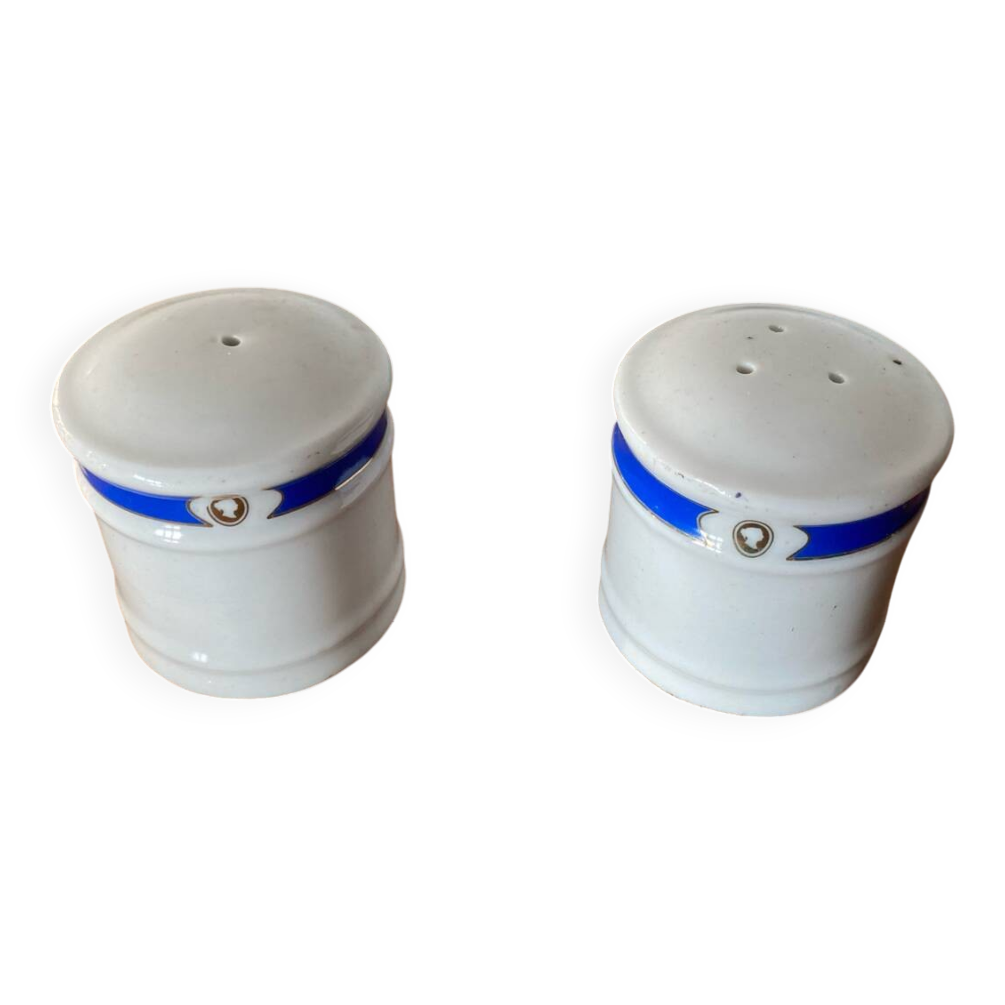 Salt & pepper shakers afibel porcelain empress made in france vintage
