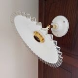 Vintage white opaline wall light