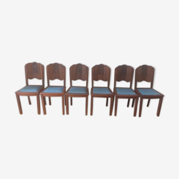 Suite of 6 Art Deco chairs 1925