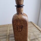 Carafe à whisky verre et cuir vintage