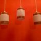 Suite of three hanging 1960, vintage opaline Scandinavian spirit