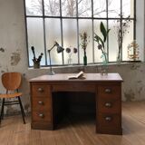 Desk with drawers in oak