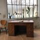 Desk with drawers in oak