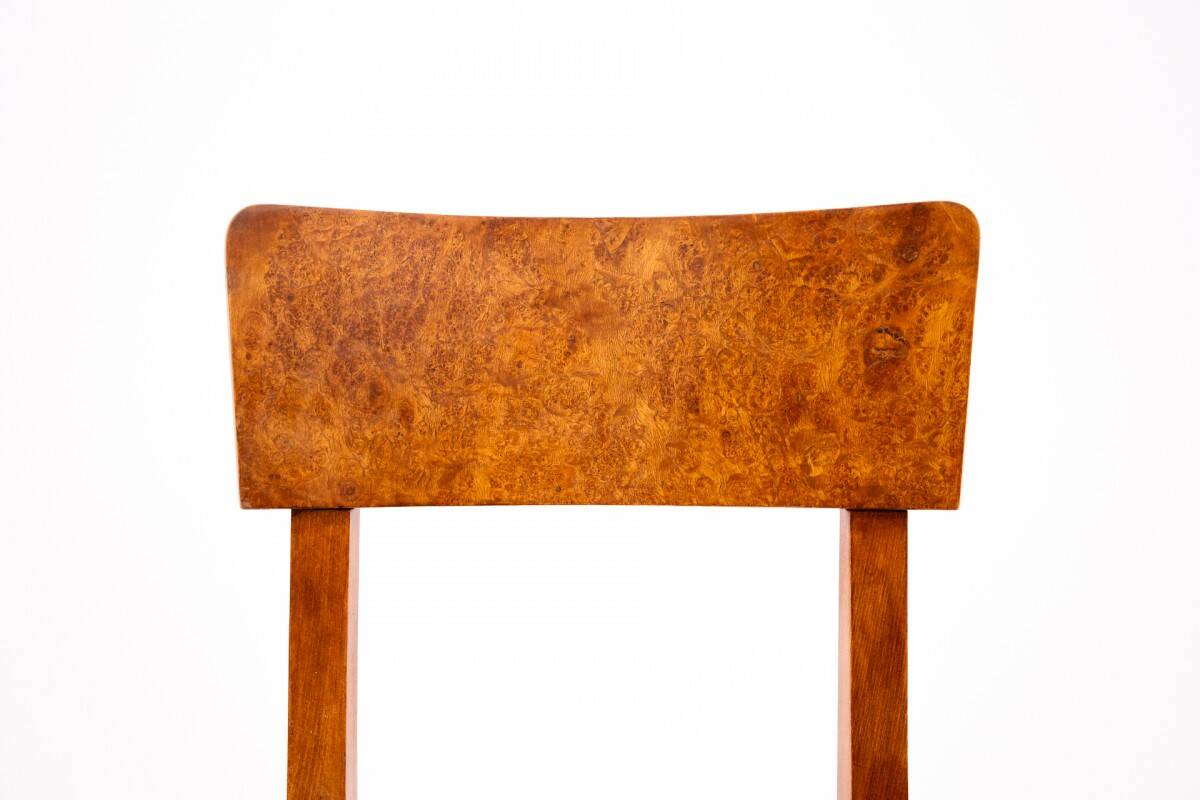 Set of six Art Deco chairs, Poland, 1940s.