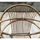 Pair of rattan shell chairs with metallic feet