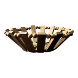 Olive wood and wooden bead fruit basket, France 1970