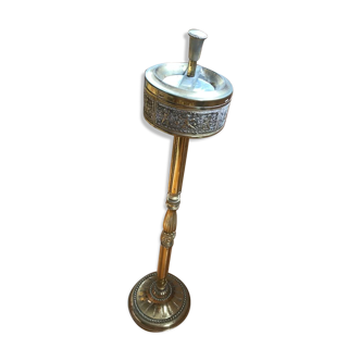 Vintage stand ashtray in gilded metal