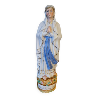 Religious Statuette of the Virgin Mary in Biscuit Porcelain