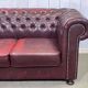 1980s Red 2-Seater Chesterfield Sofa