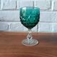 2 vintage cut glass coloured stemmed glasses