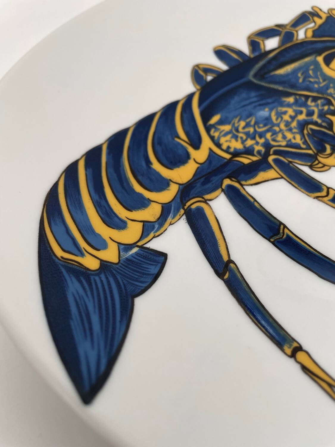 Blue Lobster Plate in Pillivuyt Porcelain