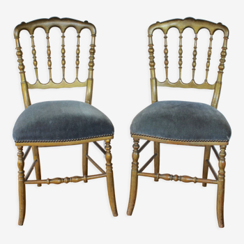 Pair of golden chairs Napoleon III