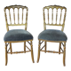 Paire de chaises dorées Napoléon III