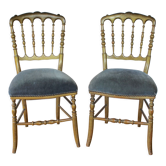 Paire de chaises dorées Napoléon III