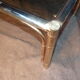 bamboo imitation coffee table and 60s glass tray