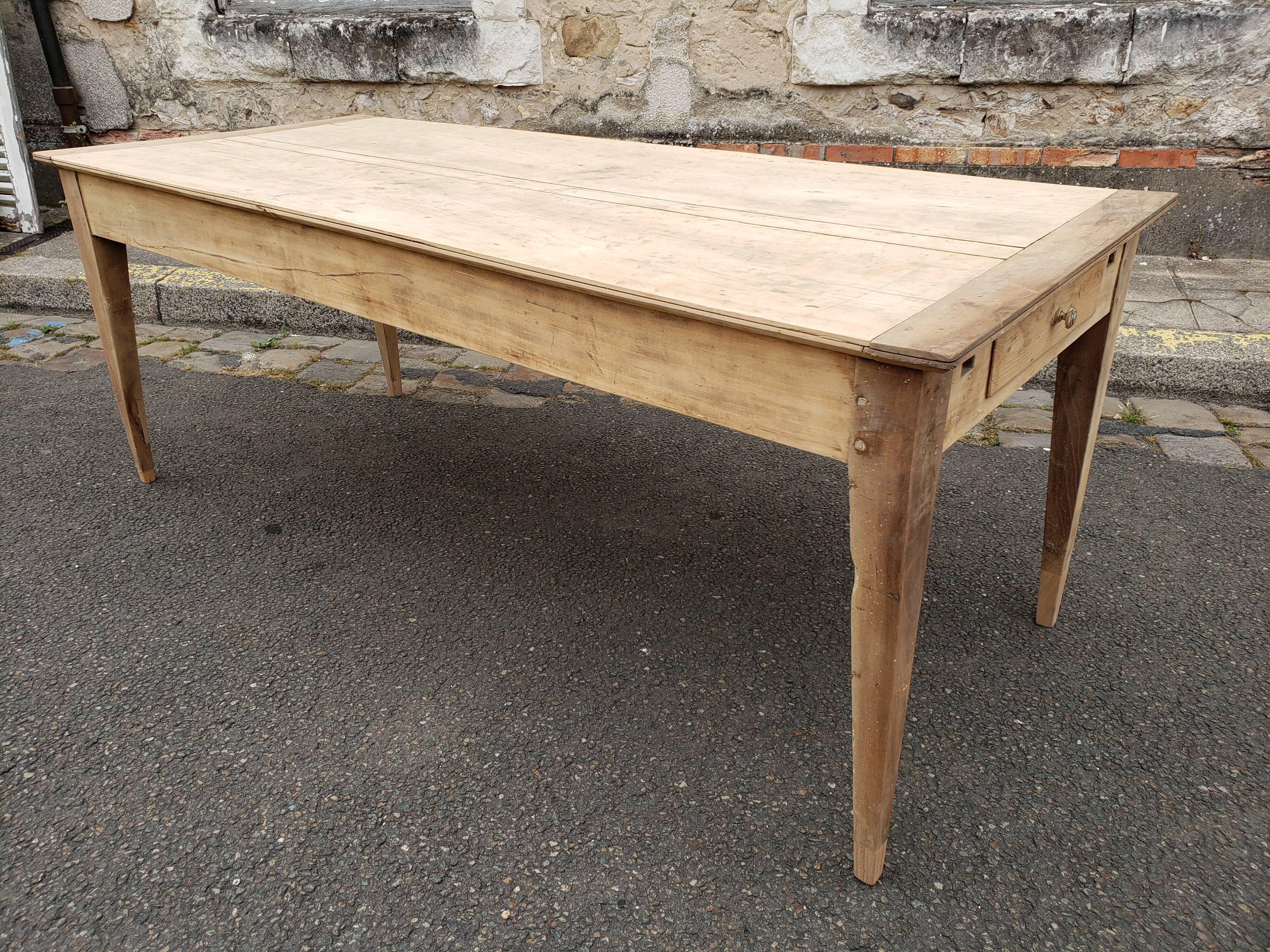 Farm table 2 poplar and chestnut drawers