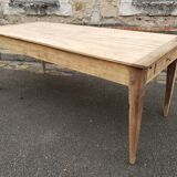 Table de ferme 2 tiroirs peuplier et chataignier