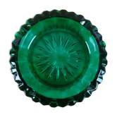 Green glass ashtray