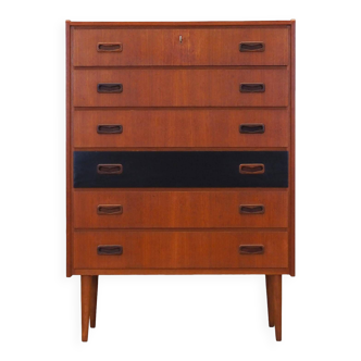 Teak chest of drawers, Danish design, 1970s, production: Denmark