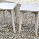 2 tabourets bois peint blanc avec pieds compas