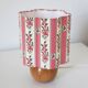 Lampe à poser vintage, pied boule années 70 et abat-jour imprimé