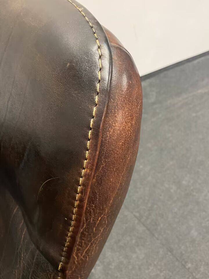 Vintage Brown Leather De Sede Ds 50 leather arm chair from 1970's