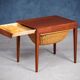 Mid-Century Teak Nightstand or Sewing Table by Severin Hansen for Haslev Møbelsnedkeri, Denmark, 1950s