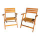 Paire de fauteuils pliants vintage en bois