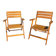 Paire de fauteuils pliants vintage en bois