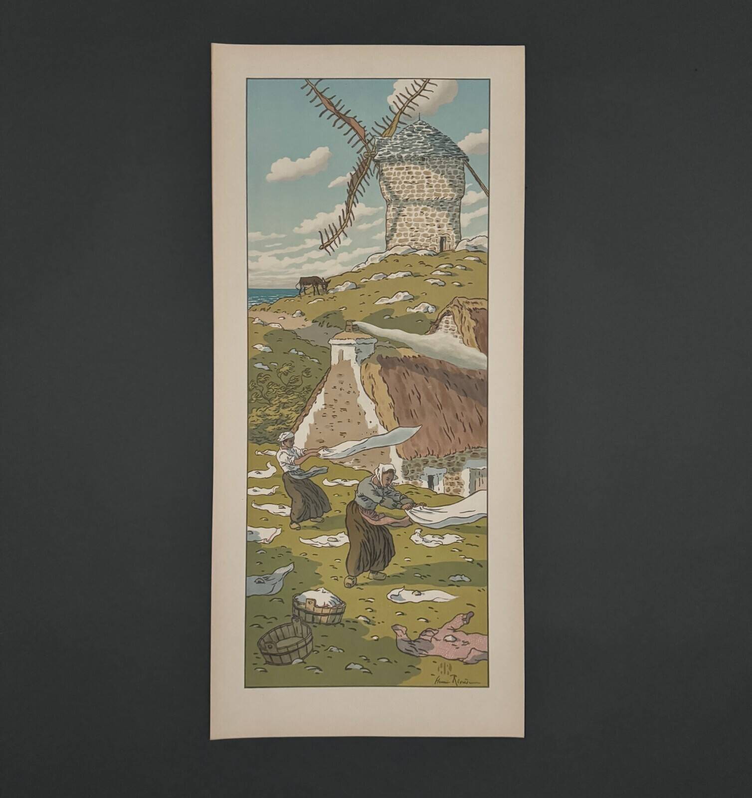 Lithograph by Henri Rivière The Enchantment of the Hours - The Wind