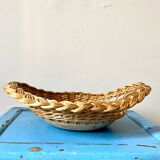 Wicker and ceramic piece signed, 1990s.