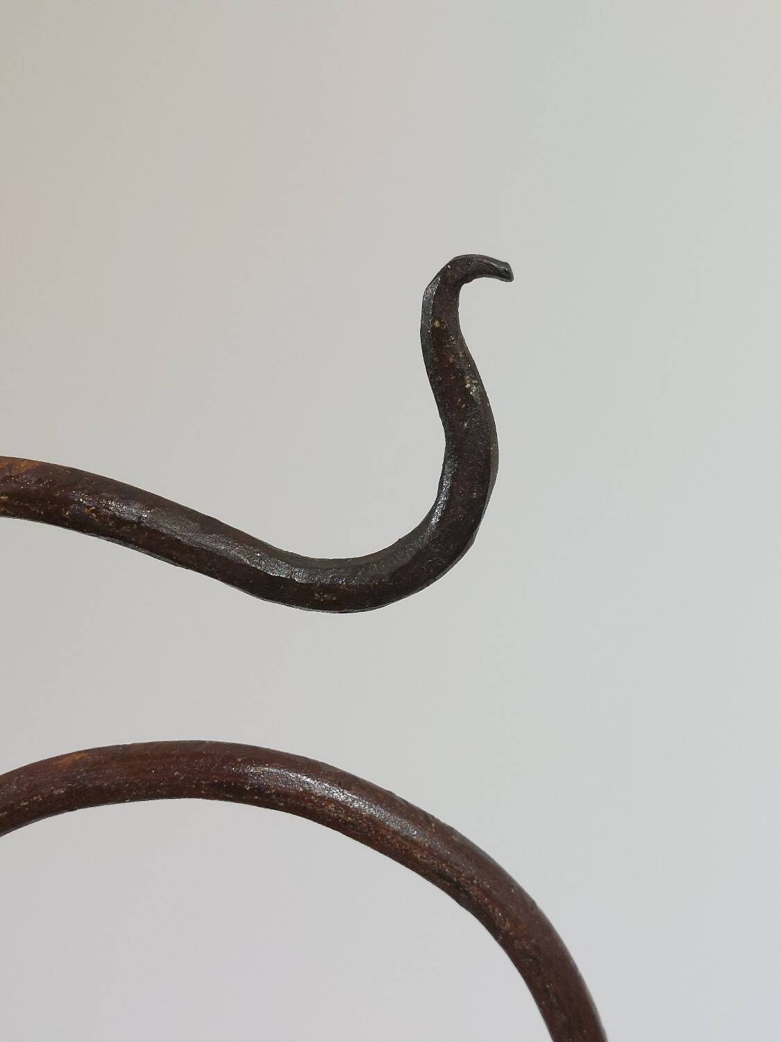 Pair of metal spiral postmodern candlesticks