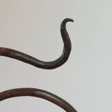 Pair of metal spiral postmodern candlesticks