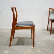 Series of 4 vintage Scandinavian chairs in teak and skaï