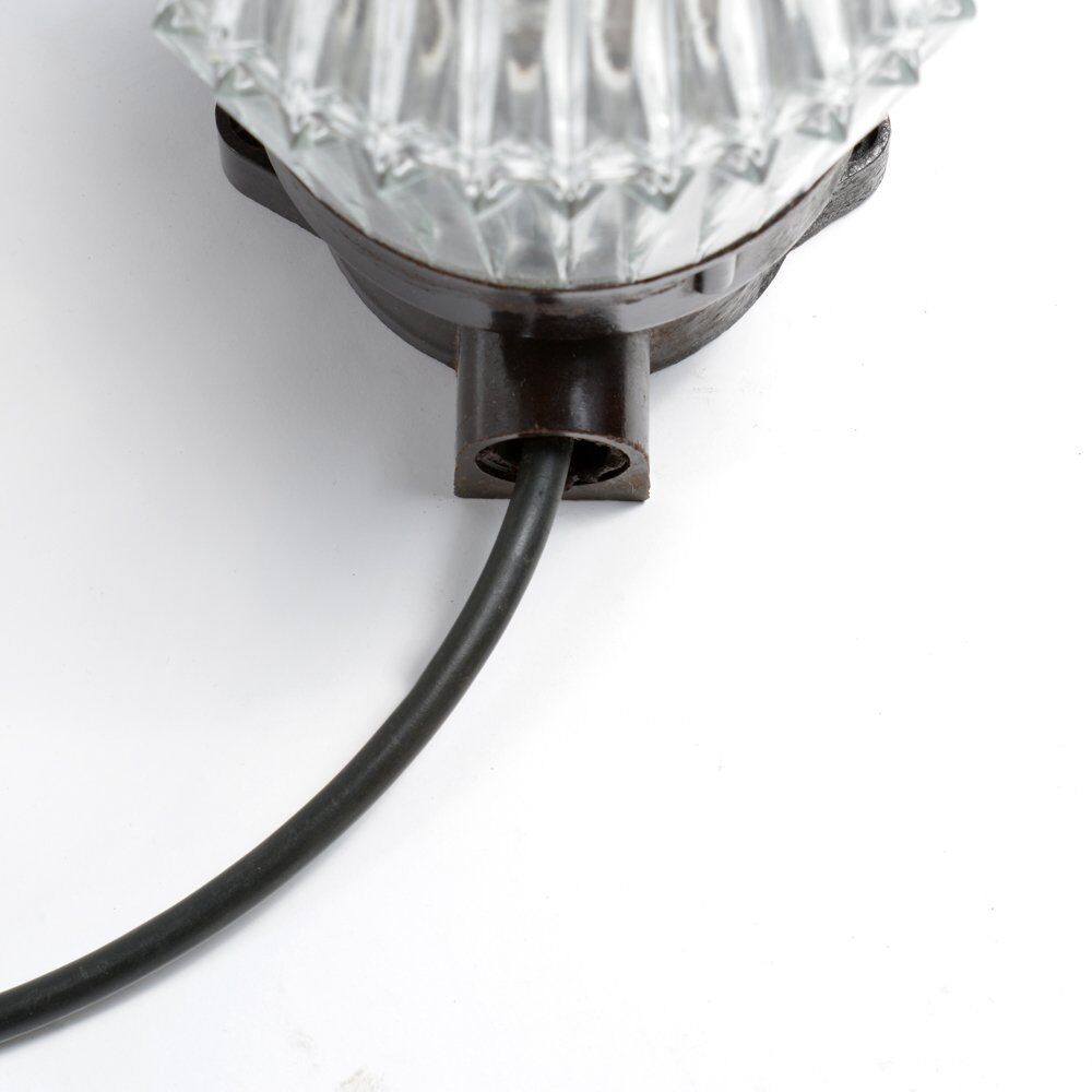 Black bakelite and pressed glass wall lamp, czechoslovakia 1950s