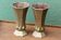 Paire de vases cornet en fonte, art déco