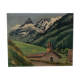 Oil painting landscape mountain 1947