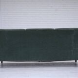 1960s, Danish 3-seater sofa, original turquoise-green furniture velour.