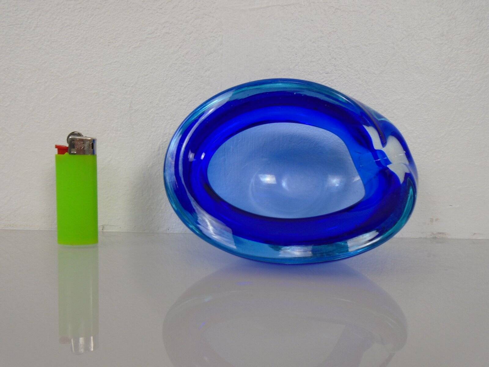 Blue Sommerso Murano Glass Ashtray, Italy, 1960s