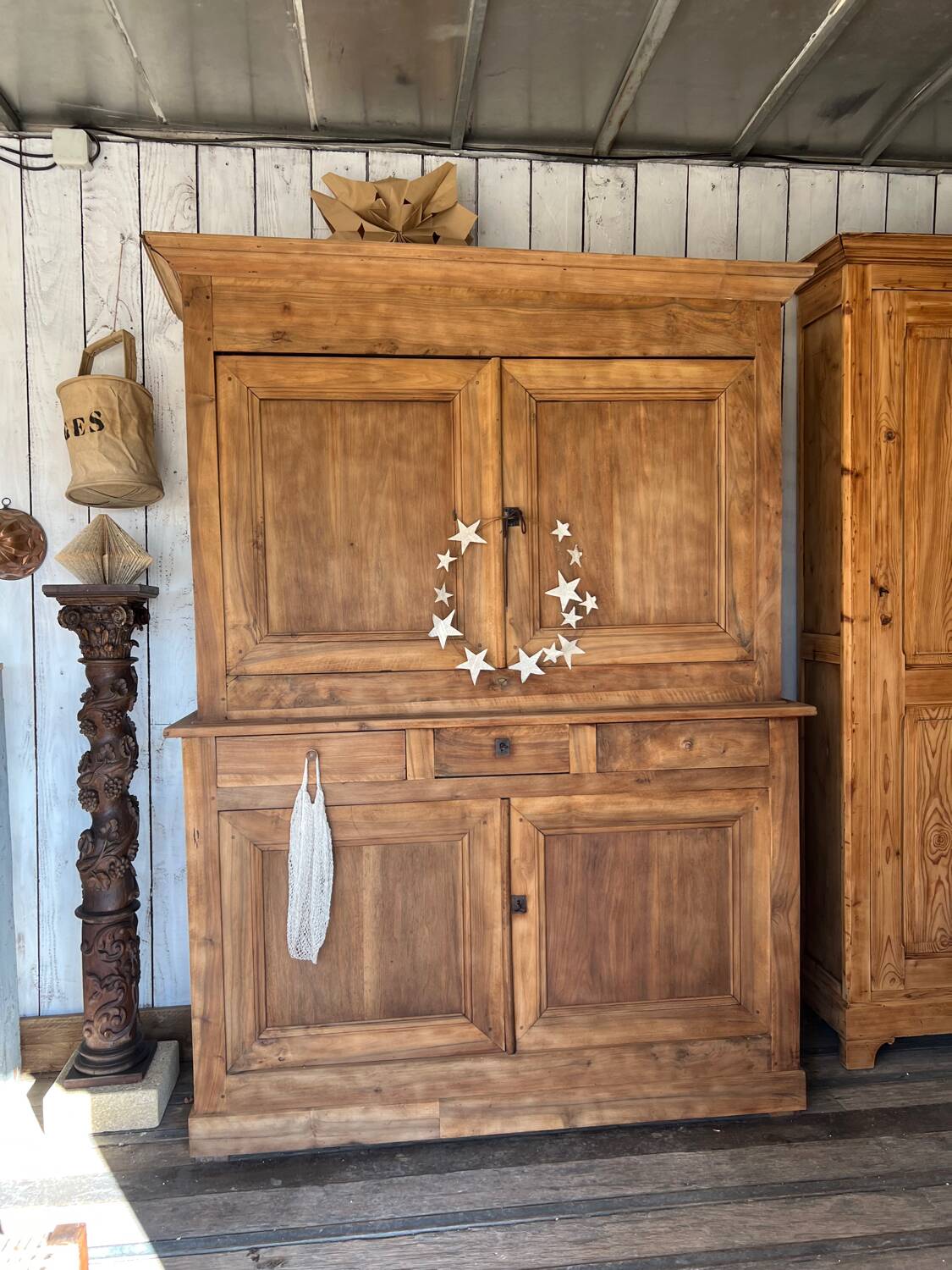 Raw solid walnut buffet