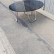 Table basse vintage chrome et verre fumé