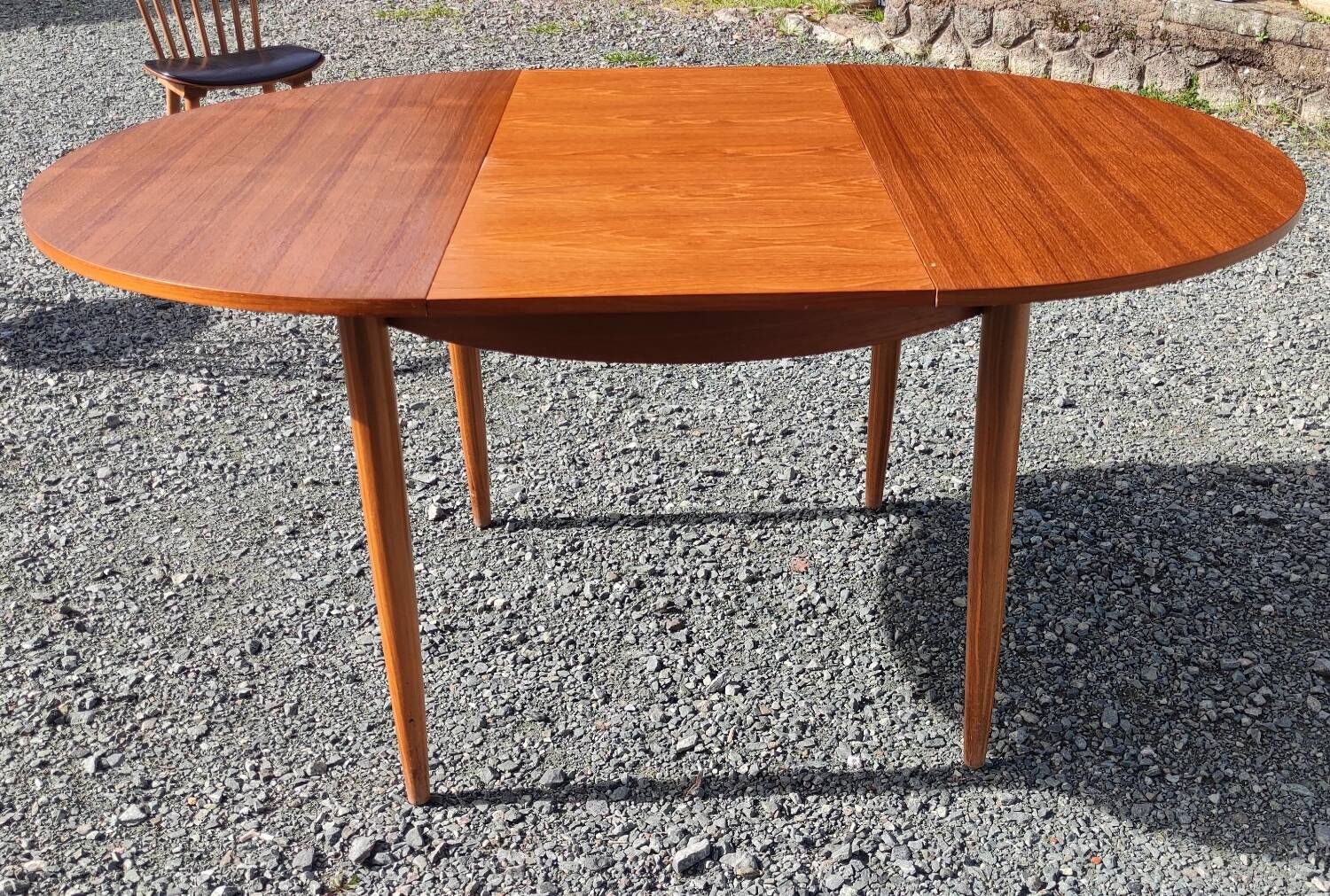 Old round extendable Scandinavian style table from the 1960s