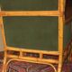 Mid-century wingback chair in bamboo and olive green, 1960s