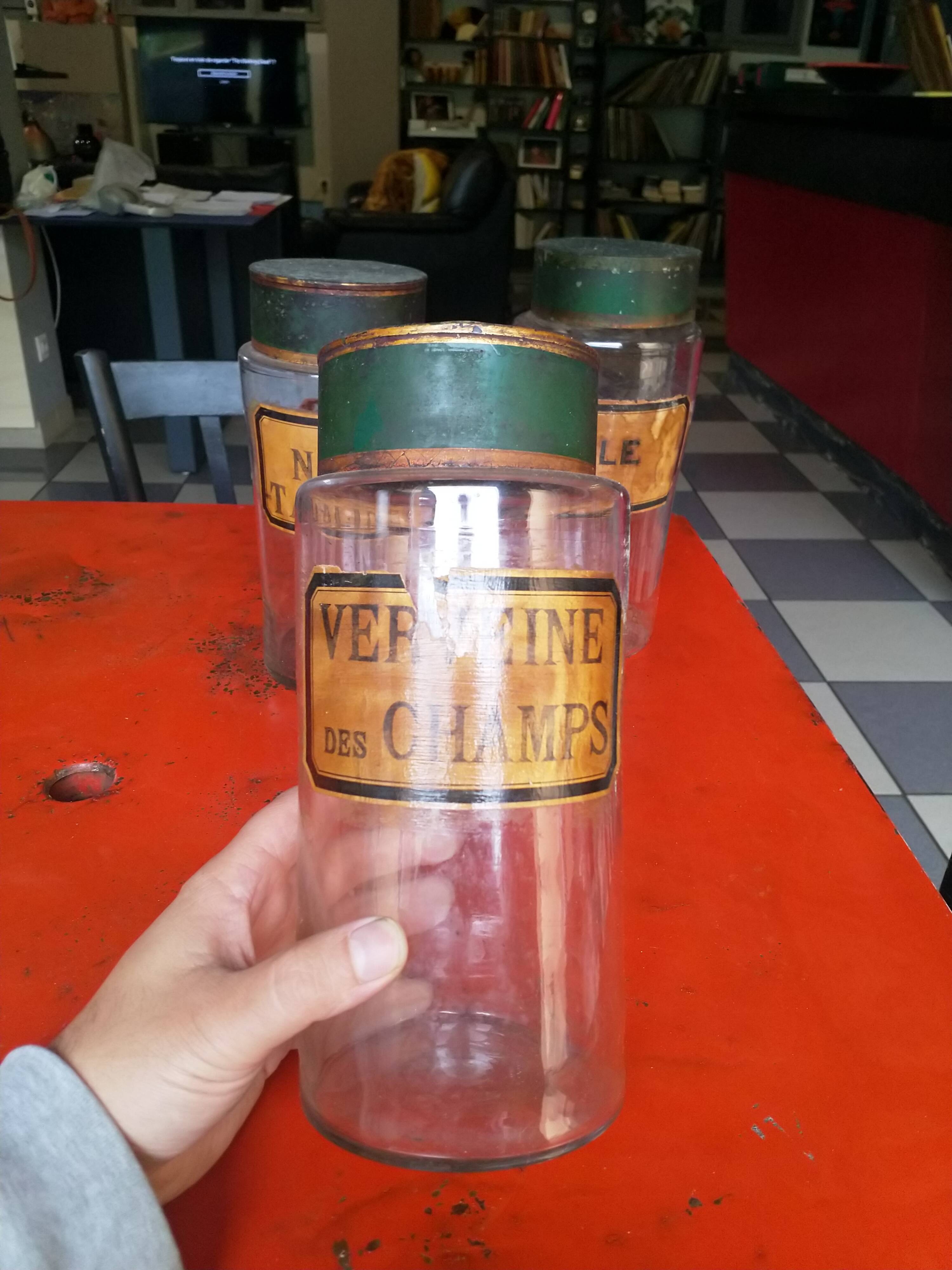 Lot of 3 jars of apothecary