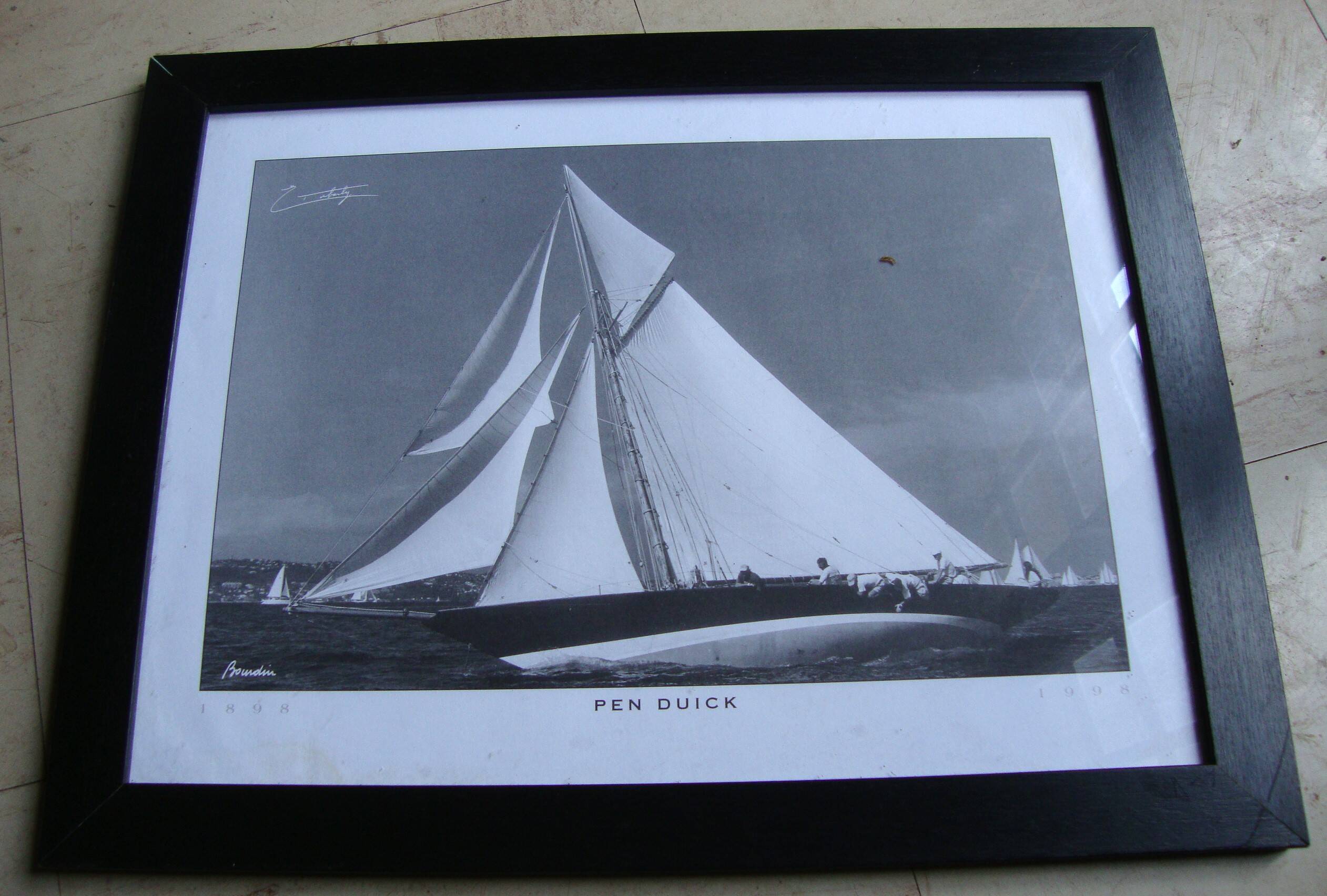 Photo decoration marine art Pen - Duick poster sailboat wood by Eric Tabarly