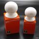 Pots Spagnolo pour Sicart 2 orange et blanc 1970s
