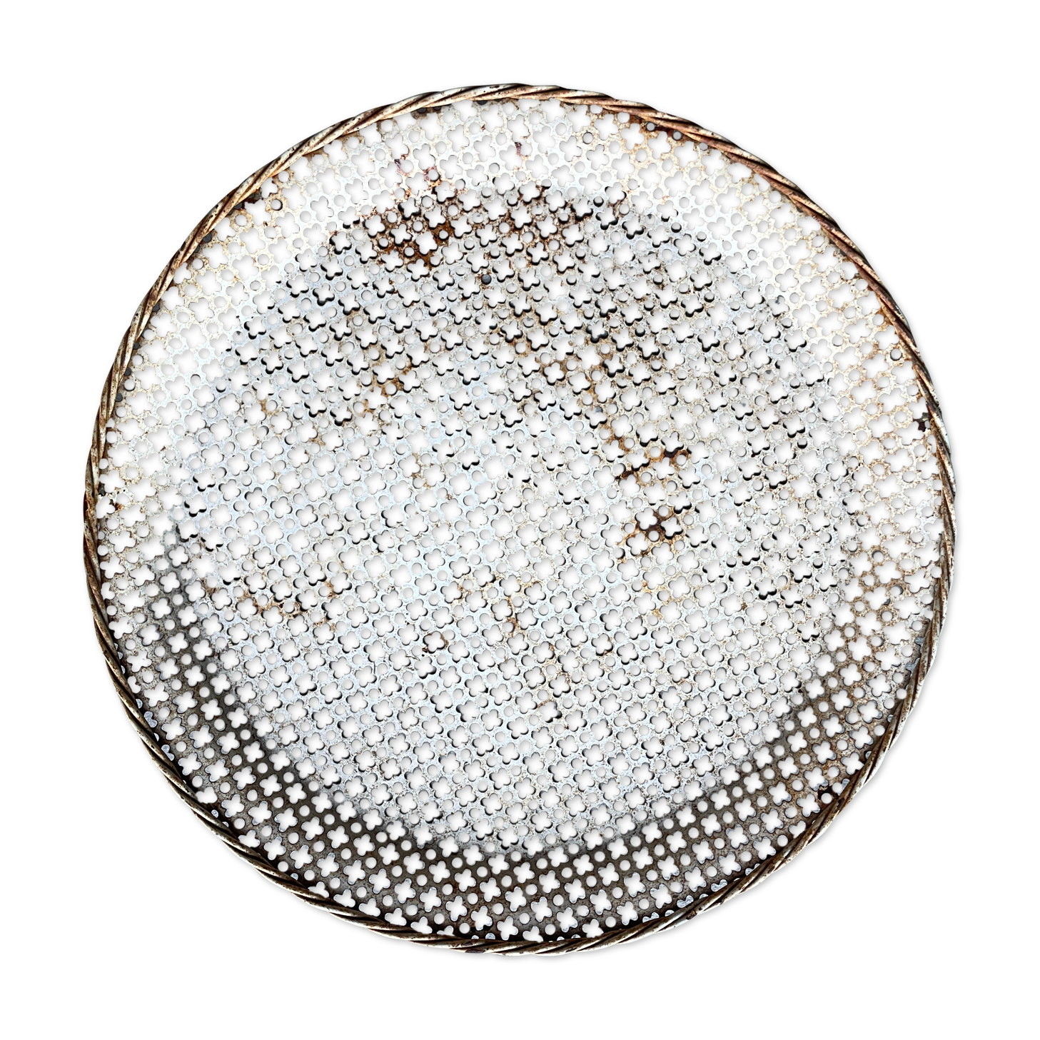 Round top 40cm rigidule perforated sheet metal vintage Mathieu Matégot design 1950s