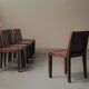 Set of 6 handcrafted oak chairs, France, circa 1970.