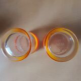 Carafe service and 2 glasses 70s